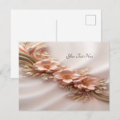 Carte postale florale orange élégante pêche (Devant / Derrière)