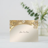 Carte postale florale ornée d'or (Debout devant)