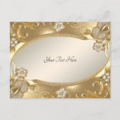 Carte postale Florale Ornée Or (Devant)