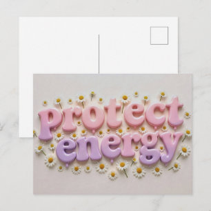 Carte postale florale pastel pour protéger votre é