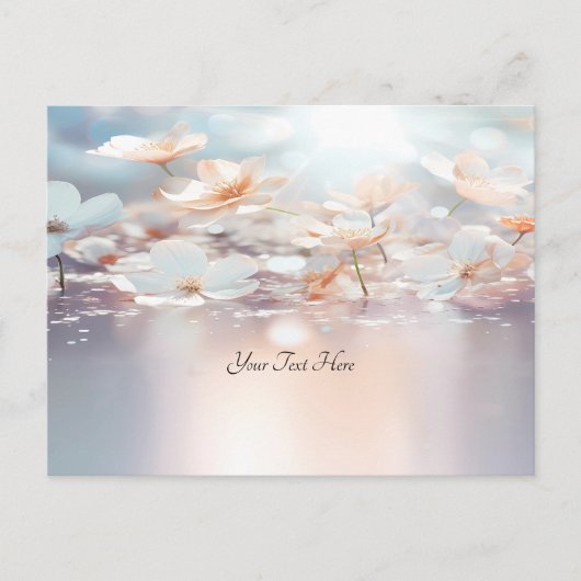 Carte postale florale pêche blanche (Devant)
