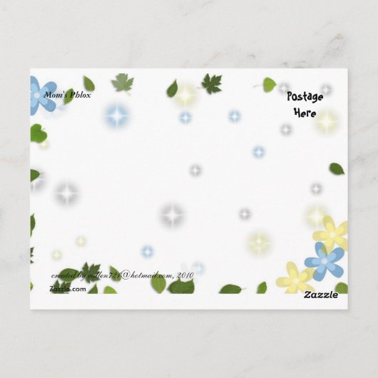 Carte postale florale Phlox (Dos)