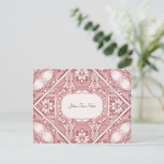 Carte postale florale rose (Debout devant)