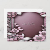 Carte postale florale rose (Devant / Derrière)