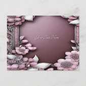 Carte postale florale rose (Devant)