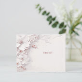Carte postale florale rose blush ivoire (Debout devant)