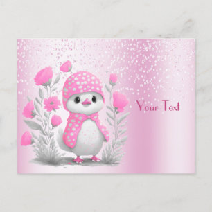 Carte postale florale rose canard aquarelle