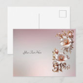 Carte postale florale rose décorative (Devant / Derrière)
