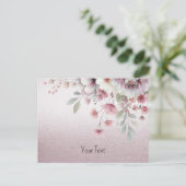 Carte postale florale rose et blanc moderne (Debout devant)