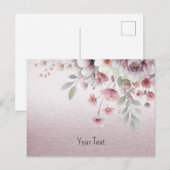 Carte postale florale rose et blanc moderne (Devant / Derrière)