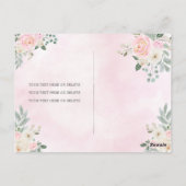 Carte Postale Florale rose pâle princesse Tiara Quinceañera (Dos)