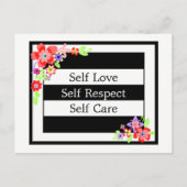 Carte Postale Florale "Self Love". (Devant)