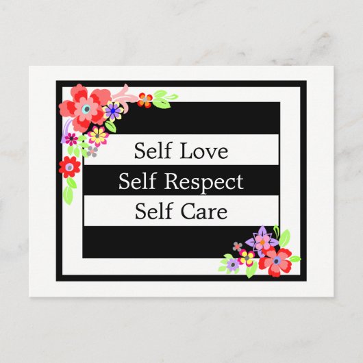 Carte Postale Florale "Self Love". (Devant)