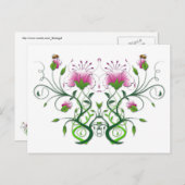 Carte postale florale : Symétrie des fleurs (Devant / Derrière)