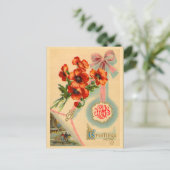 Carte postale florale vintage de Noël (Debout devant)