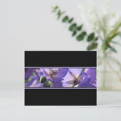 Carte postale Florale violet noir et blanc (Debout devant)