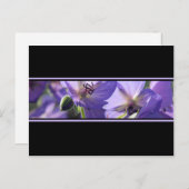 Carte postale Florale violet noir et blanc (Devant / Derrière)