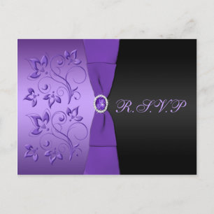 Carte postale Florale violette et noire R.S.V.P