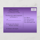 Carte postale Florale violette et noire R.S.V.P (Dos)