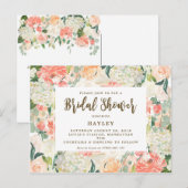 Carte Postale florales de pêche moderne nuptiale invitation à la (Devant / Derrière)