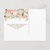 Carte Postale florales de pêche moderne nuptiale invitation à la (Dos)