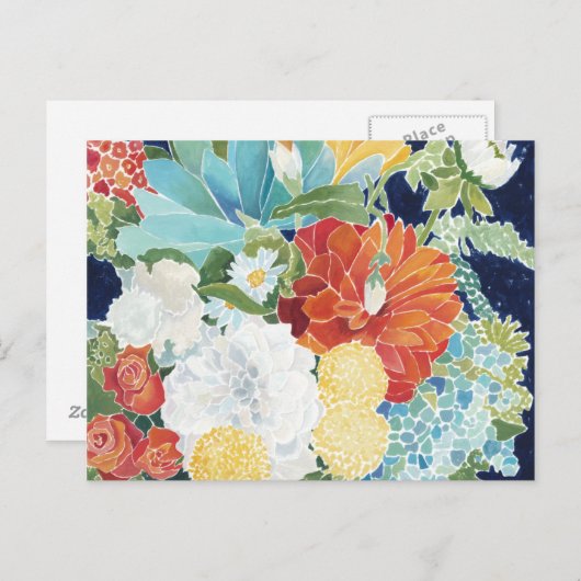 Carte Postale Florals de minuit III (Devant / Derrière)