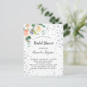 Carte Postale Florals rose blanche or glamour douche nuptiale (Debout devant)
