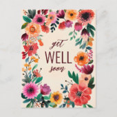 Carte Postale Floraux d'aquarelle gras BIENTÔT sur mesure (Devant)