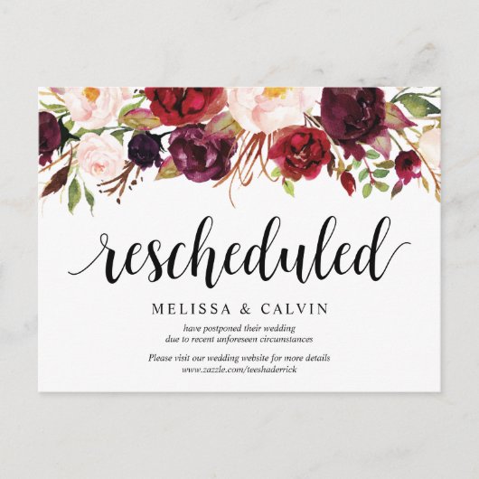 Carte Postale Floraux de Bourgogne, nouveau plan Mariage reporté (Devant)