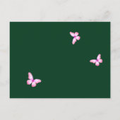 Carte Postale Floraux vert émeraude rose quinceanera (Dos)