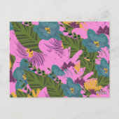 Carte Postale Flore à la main Mariage vert rose gras (Dos)