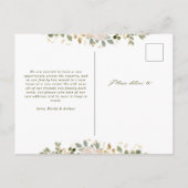 Carte Postale Flore blanche et neutre | Faire-part de déplacemen (Dos)