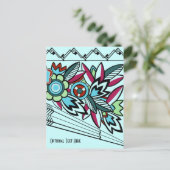 Carte Postale Flore Bold Deco à Aqua (Debout devant)