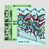 Carte Postale Flore Bold Deco à Aqua (Devant / Derrière)