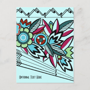 Carte Postale Flore Bold Deco à Aqua