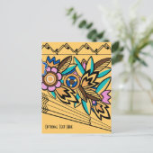 Carte Postale Flore Bold Deco en Apricot (Debout devant)