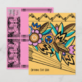 Carte Postale Flore Bold Deco en Apricot (Devant / Derrière)