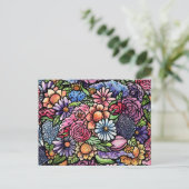 Carte Postale Flore Bouquet Fleur de printemps (Debout devant)