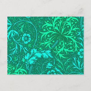 Carte Postale Flore d'algues Art nouveau, turquoise et aqua