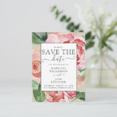 Carte Postale Flore d'aquarelle blanche Enregistrer la date Anno (Debout devant)