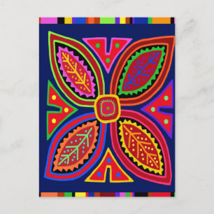 Carte Postale Flore de Kuna Indian Mola