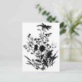 Carte Postale Flore de silhouette noire et blanche...carte posta (Debout devant)