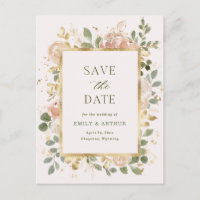 Flore floue et neutre | Mariage Enregistrer la dat