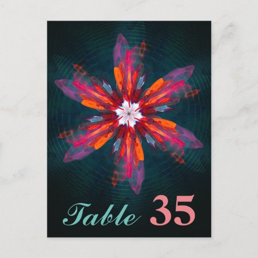 Carte Postale Flore Mandala Flowers Orange Red Blue Abstract (Devant)