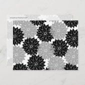 Carte Postale Flore noire et grise cool Impression florale (Devant / Derrière)