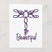 Carte Postale Flore violet "belle" conception de libellules (Devant)