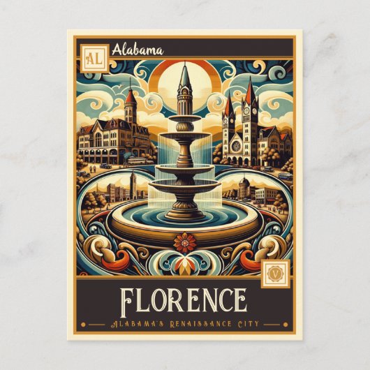 Carte Postale Florence, Alabama | VINTAGE (Devant)