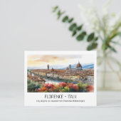 Carte Postale Florence aquarelle skyline Rome Italie modifiable (Debout devant)