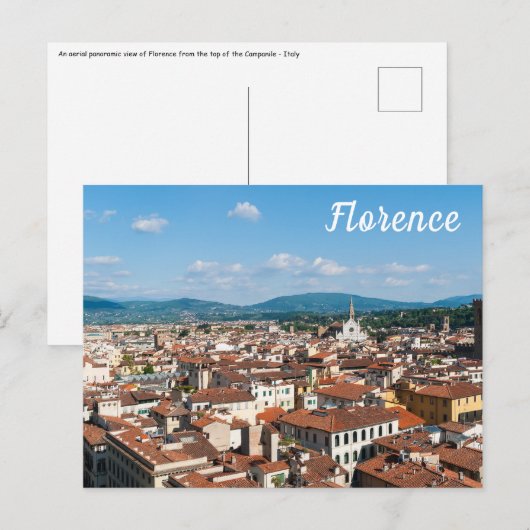Carte Postale Florence du haut du Campanile - Italie (Devant / Derrière)