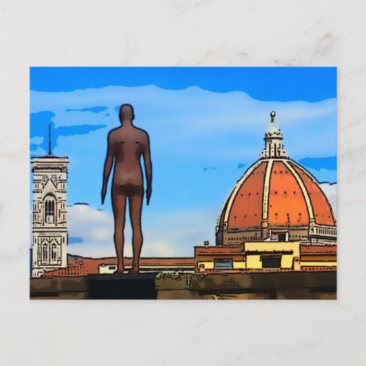 Carte Postale Florence Duomo Dome Antony Gormley (Devant)